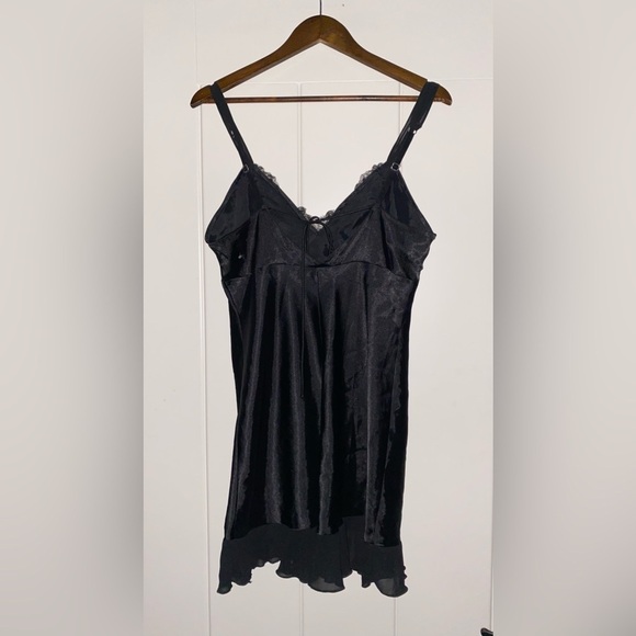 Linea Donatella Babydoll Satin Floral Slip Gown Fairy Goth Witchy Women M Y2K - Picture 2 of 8